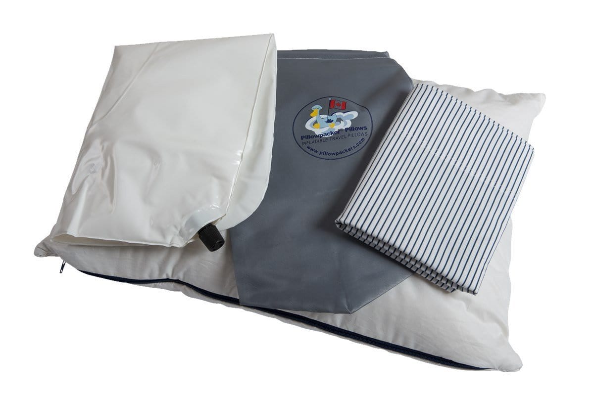 Ultimate Hutterite White Goose Down Inflatable Travel Pillows -- 800 Loft*