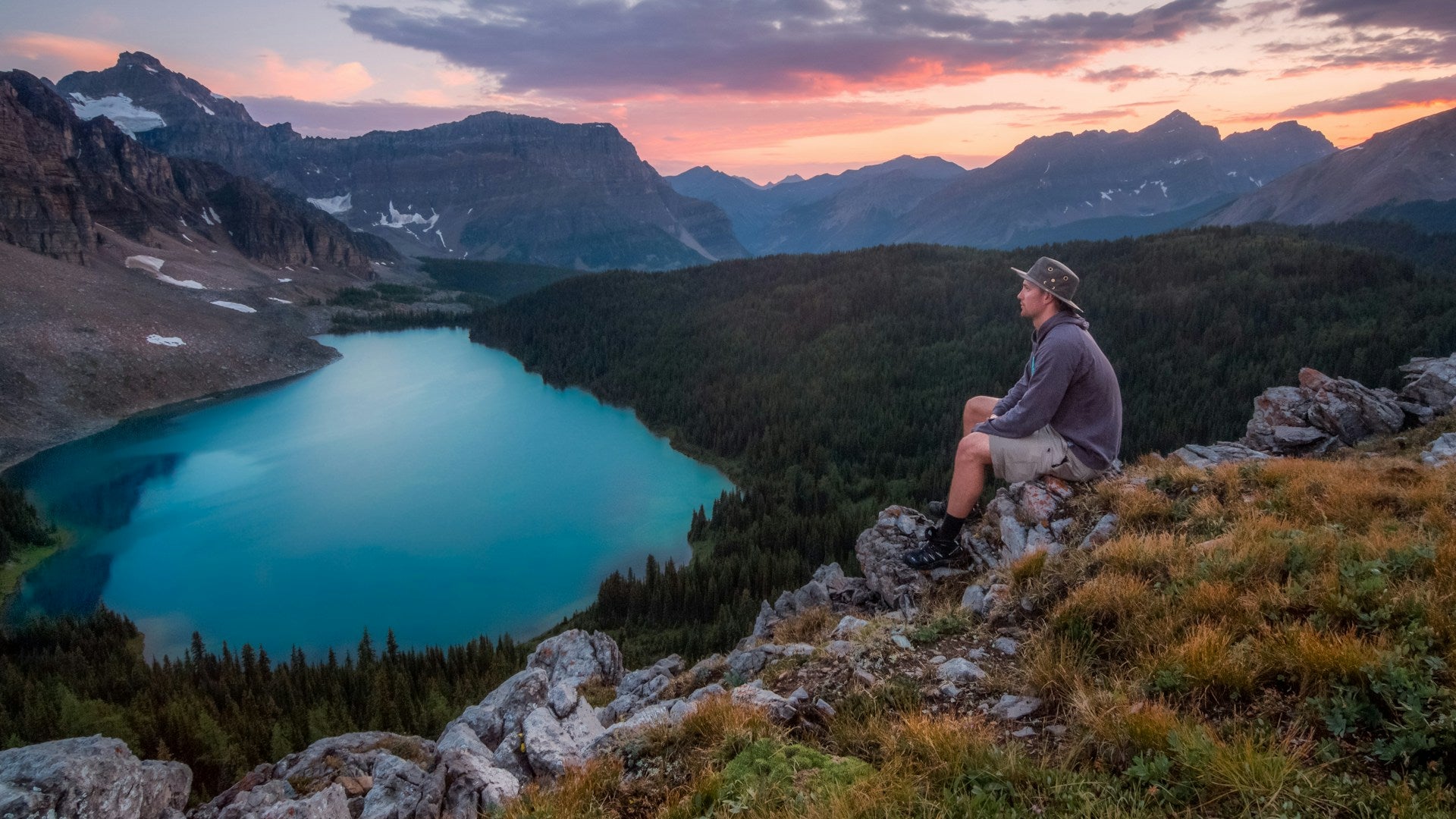 A man adopting responsible tourism practices in Canada