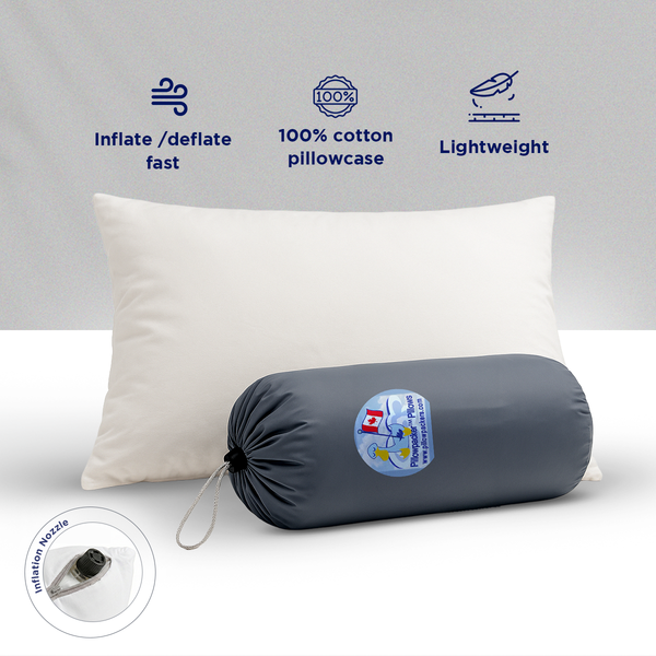 Down Alternative Microfiber Inflatable Travel Pillow