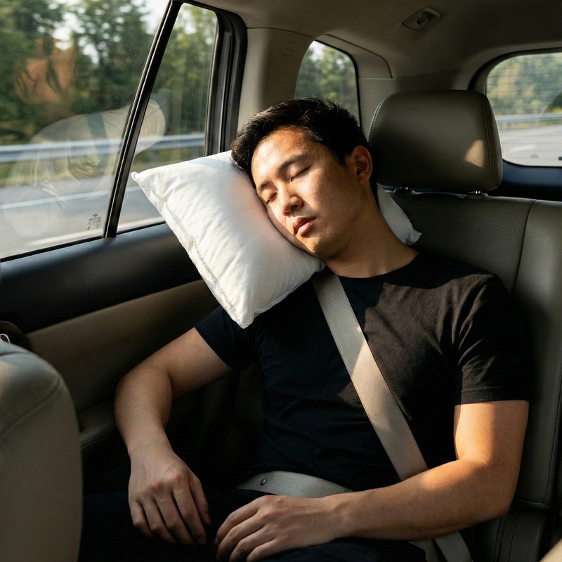 Down Alternative Microfiber Inflatable Travel Pillow