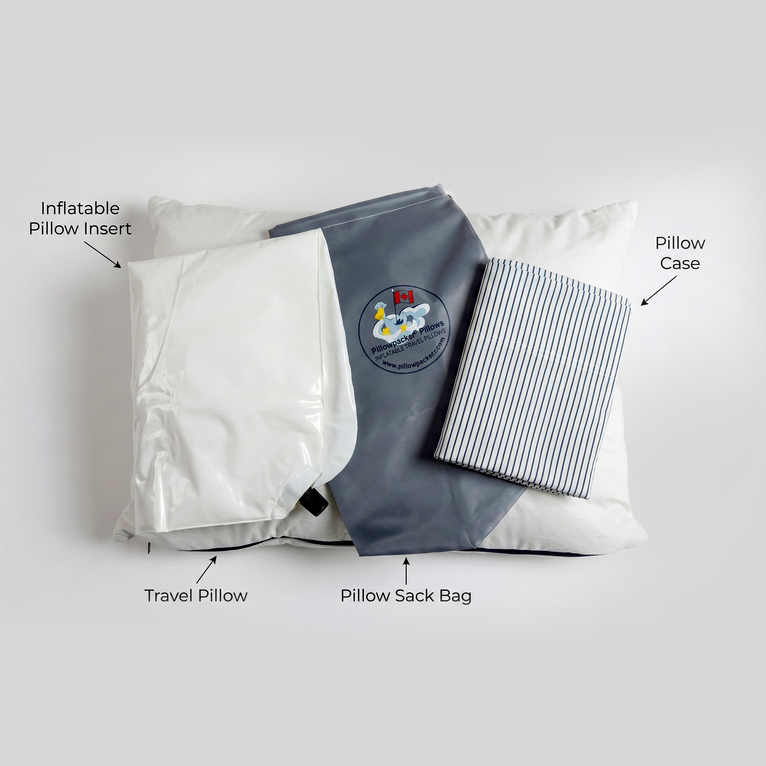 Oreillers de voyage gonflables en duvet de canard huttérien - 700 Loft