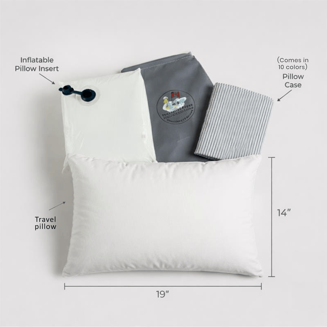 Down Alternative Microfiber Inflatable Travel Pillow