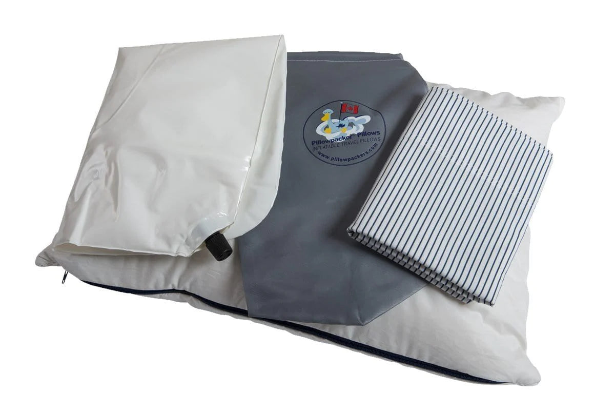 Down Alternative Microfiber Inflatable Travel Pillow