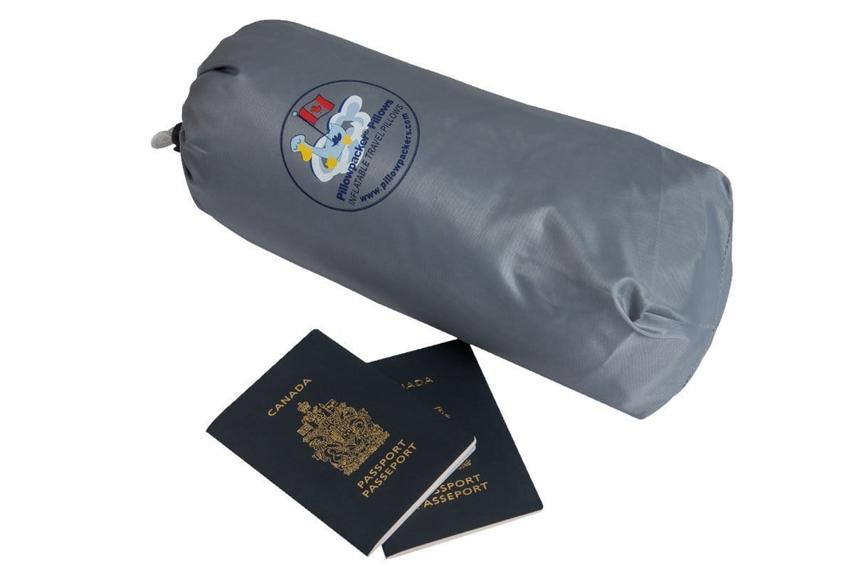 Portable inflatable down pillow