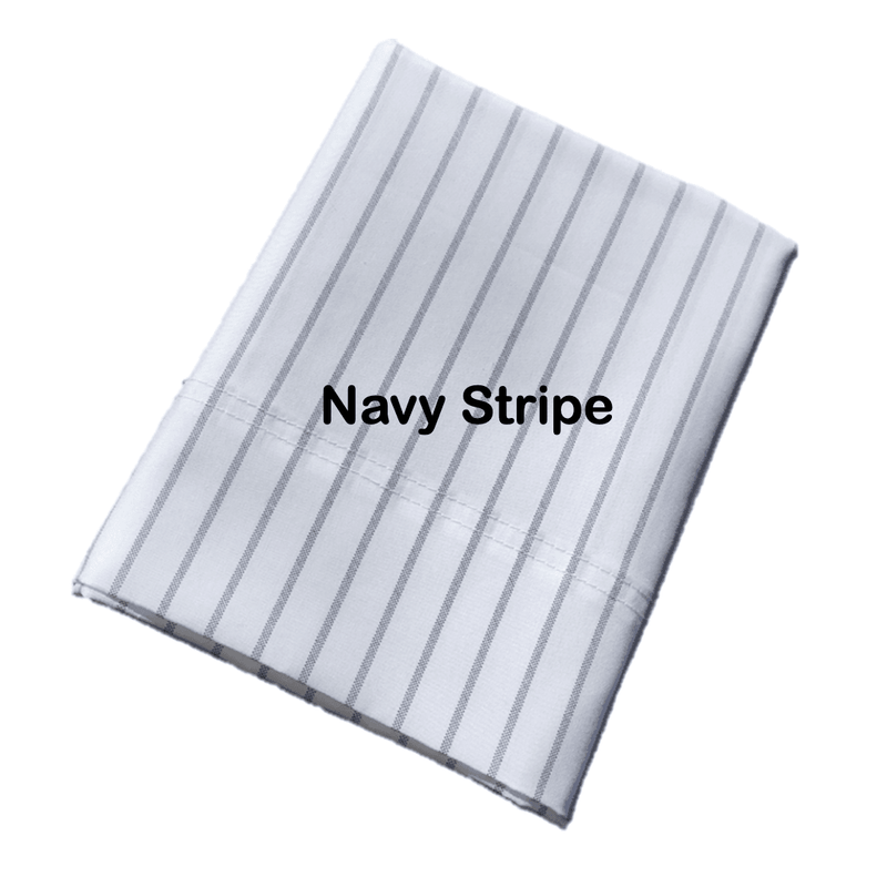 Pillowpacker Pillowcase in navy stripe percale cotton
